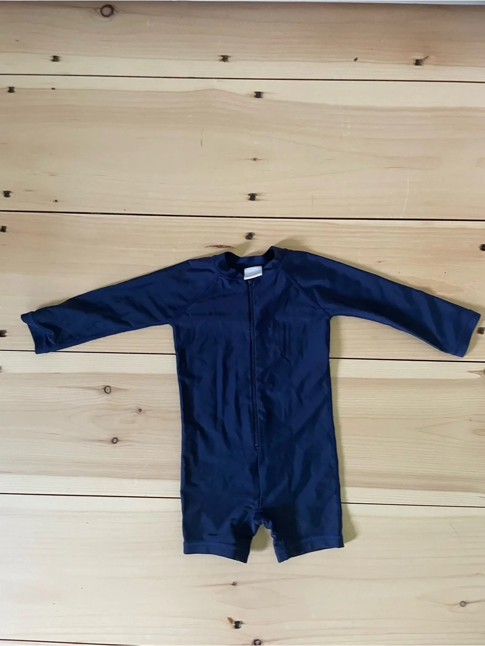 Hanna Andersson Navy Long-Sleeve Zip Swimsuit